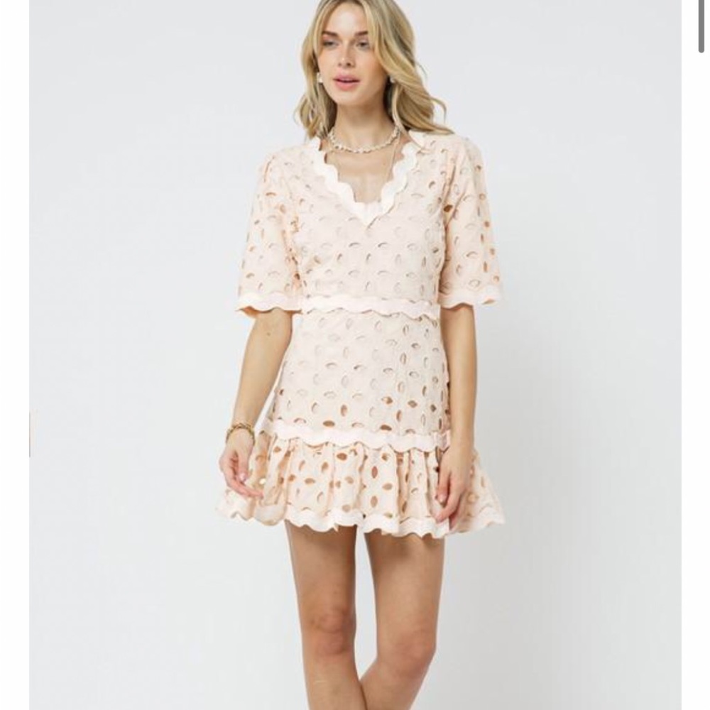 Peach Eyelet Dress